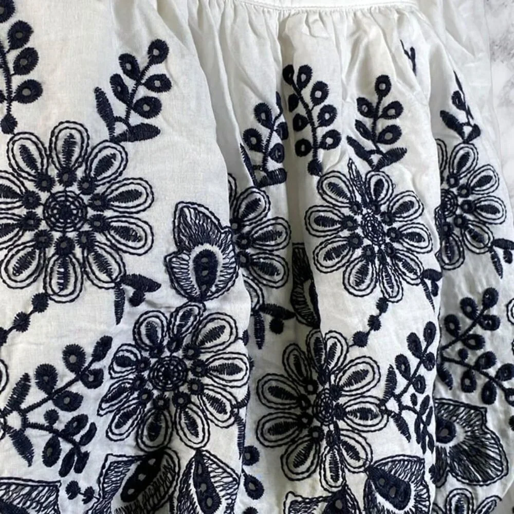 Tularosa Mae Crop Top - White/Blue